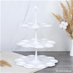 Ваза 3х ярусная пластик 30,5х30,5х40 см / P3X /уп 36/ фуршетница