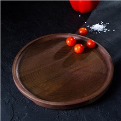 Блюдо деревянное для подачи Adelica, d=25×1,8 см, пропитано маслом, массив берёзы