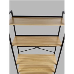 Стеллаж металлический для склада, 5 полок, дерево, 174×89×33 см, чёрный