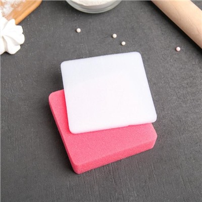 Набор матов для моделирования и сушки цветов из мастики, 9.5×9.5×1.5 см, 2 шт., цвет белый, розовый