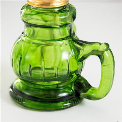 Керосиновая лампа зеленый с ручкой 8×6×20 см