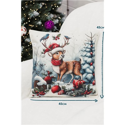 Наволочка декоративная новогодняя 2 шт рогожка НАТАЛИ, 1221266