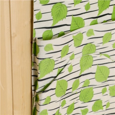 Настенный подвесной органайзер для бани на люверсах 8 отделений, с принтом «Берёзка», 62×30 см, войлок