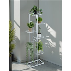 Подставка для цветов Greengo, 7 полок, 43×22×126 см, напольная, металл, белая
