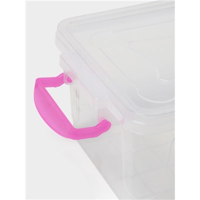 Контейнер пищевой, 3 л, 28×16×12 см, пластик, прямоугольный, прозрачный, ручки МИКС