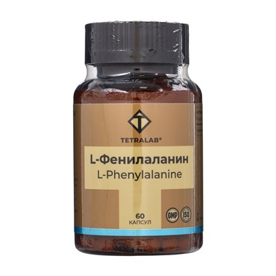 L-Фенилаланин TETRALAB, для концентрации, памяти и умственной активности, 500  мг, 60 капсул