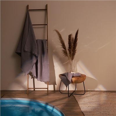 Полотенце вафельное SL HOME: Boho «Софт Мист» 100×180 см, 100% хлопок, 300 г/м²