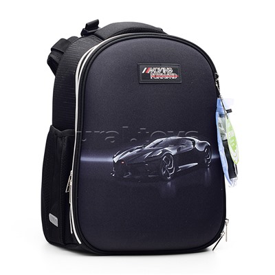 Рюкзак "Choice. Luxury Car" школьный жесткий 38x28x16 см (17 л) вес 950 г, 1 отделение на молнии с разделителями для учебников, 1 отделение с органайзером, 2 боковых кармана сеткой на резинке, эргономичная формоустойчивая вентилируемая спинка (евросетка)