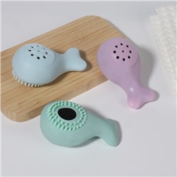 Щётка для умывания «Кит», силиконовая и поролоновая, 9.8 см, МИКС