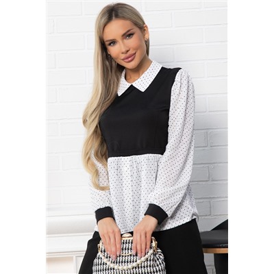 Блуза Жозетта (черно-белая) Б14839-3М