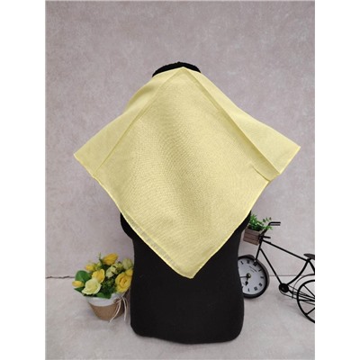 Платок косынка на голову и шею, хлопок, цвет лимонный