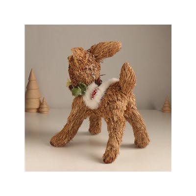 Фигурка новогодняя «Оленёнок в новогодней накидке», 18×15×21 см