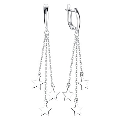 Серьги из серебра без вставки, Л-11765
