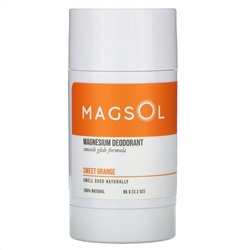 Magsol, Magnesium Deodorant, Sweet Orange,  3.2 oz (95 g)