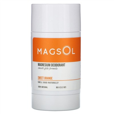 Magsol, Magnesium Deodorant, Sweet Orange,  3.2 oz (95 g)