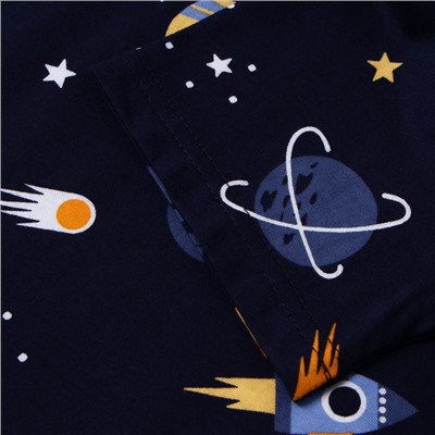 Пижама для мальчика (футболка и шорты) KAFTAN: Space, тёмно-синяя, размер 28 (86-92 см)