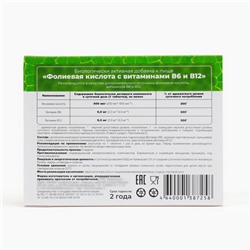 Фолиевая кислота, 50 таблеток по 0,1 г, 2 упаковки