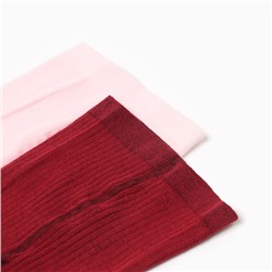 Колготки детские Крошка Я Flowers, набор 2 пары, рост 68-74 см, розовый/бордовый