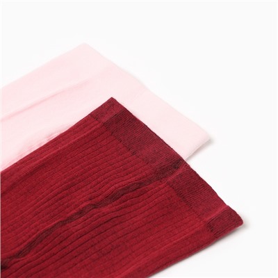 Колготки детские Крошка Я Flowers, набор 2 пары, рост 68-74 см, розовый/бордовый