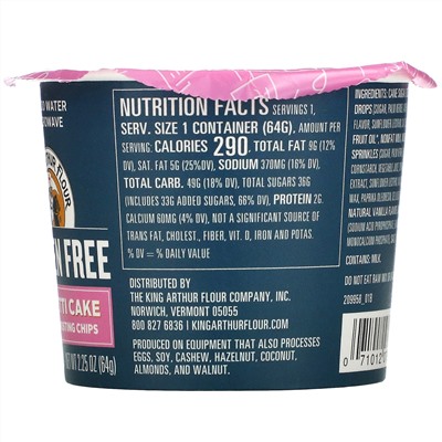 King Arthur Flour, Confetti Cake with Mini Frosting Chips, Gluten Free, 2.25 oz (64 g)