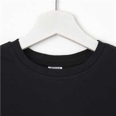 Футболка детская однотонная MINAKU Basic line, цвет графит, рост 116 см