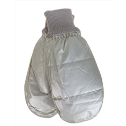 Зимние женские варежки с подкладом из искусственного меха, цвет молочный