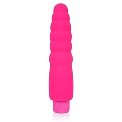 Розовый силиконовый вибратор Cosmo - 15 см.