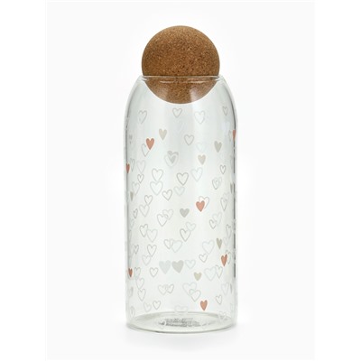 Банка стеклянная для хранения сыпучих продуктов и круп «Сердечки», 1000 мл
