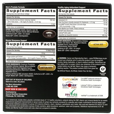 GNC, 50 Plus, Multivitamin, 30 Packs