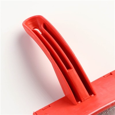 Пуходерка без капель, эргономичная ручка, 10×15 см, красная