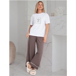 Футболка с принтом свободная эластичная из премиального хлопка