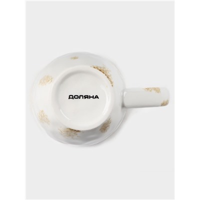 Кружка Доляна Organic Gold, 400 мл, фарфор, белая