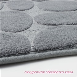 Коврик для ванной и туалета Доляна «Галька», 40×60 см, серый