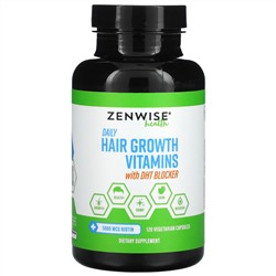 Zenwise Health, Ежедневные витамины для роста волос с блокатором ДГТ, 120 вегетарианских капсул