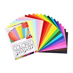 Набор цветной бумаги А4 20л 20цв "КРАШЕННАЯ В МАССЕ" 11-420-367 Альт