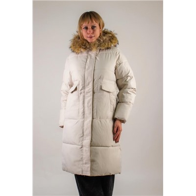 Зимняя парка, натуральный мех арт.625 (Молочный)