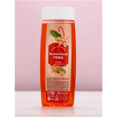 Новогодний подарочный набор косметики «Новый год», гель для душа 250 мл и мочалка для душа, Чистое счастье