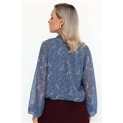 Блузка шифон женская  7016/47/Джинсовый