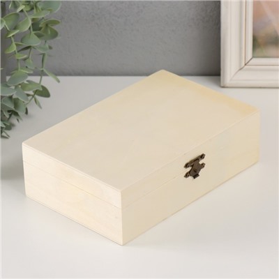 Шкатулка для росписи дерево с делениями «Прямоугольная», для творчества, декора, замок накидной, 19.5×13×6 см