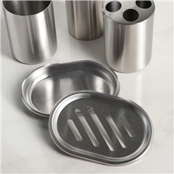 Аксессуары для ванной, 4 предмета, дозатор, мыльница, 2 стакана