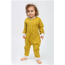 Комбинезон на молнии с начёсом Горчичная клетка арт. КНМ-128