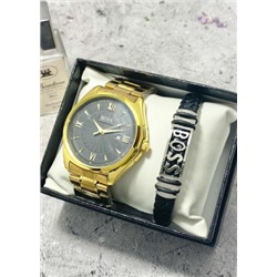 Подарочный набор для мужчины часы и браслет + коробка #22853366