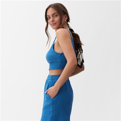 Топ укороченный женский MIST Muslin размер L, синий