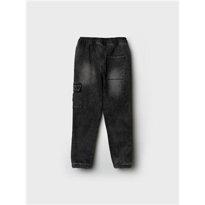 Брюки текстильные джинсовые утепленные флисом для мальчиков