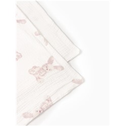 Покрывало Крошка Я «Зайка» 100×130 см, муслин, 4 слоя, хлопок 100%