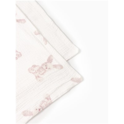 Покрывало Крошка Я «Зайка» 100×130 см, муслин, 4 слоя, хлопок 100%