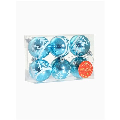 Ёлочные игрушки «Ёлочки в лесу», шары новогодние, набор d=6 см, 6 шт.