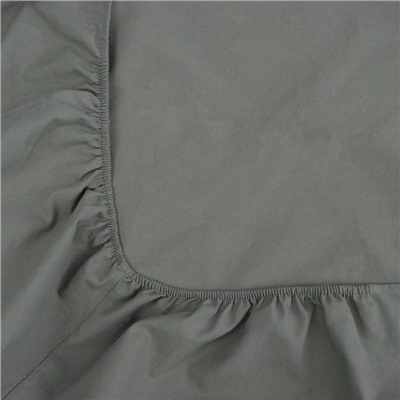 Простыня на резинке евро SL Home Cotton, 200×200+30 см, тёмно-зелёная, жатый хлопок