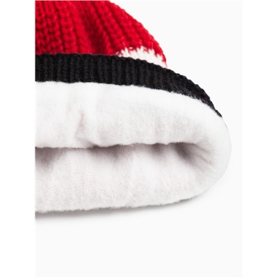 Шапка MINAKU с помпоном, размер 50-52, красная