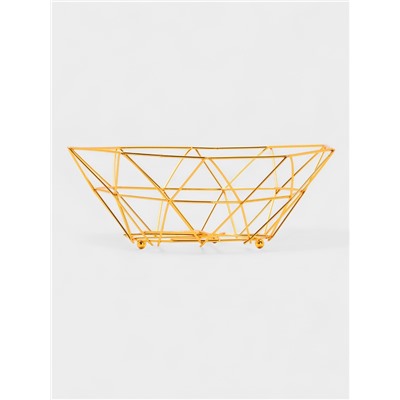 Ваза для фруктов «Доляна. Геометрия Голд», 25.5×27×10 см, золотистая